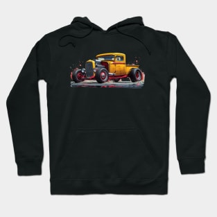 Yellow Hot Rod Truck Custom Classic Truck Retro Style Hot Rod Hoodie